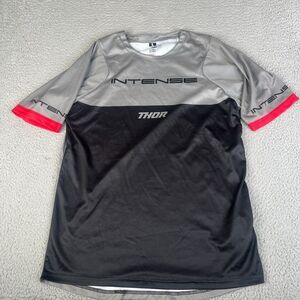 Thor Intense Assist Dart Shirt Mens Large Gray Black MTB Mountain Bike Jersey